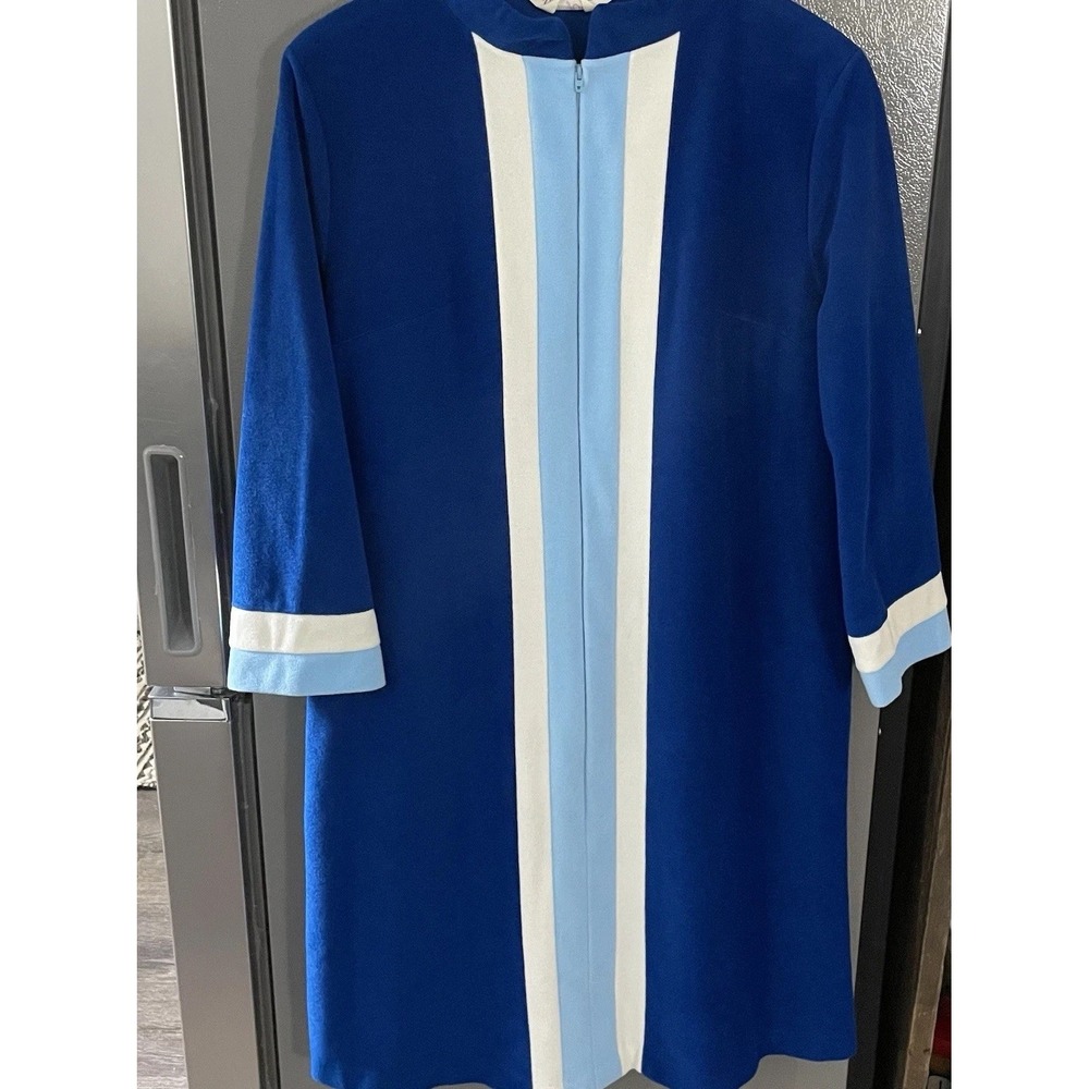 Vintage Vanity Fair Velour Zip Front Maxi Robe Women's 16 Blue Baby Blue Zip Up